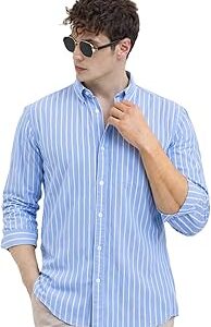 u turn men's casual printed striped stylish latest formal shirt for men