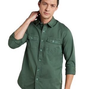 symbol premium men's washed cotton twill casual shirt regular fit | pure cotton (available in plus sizes)